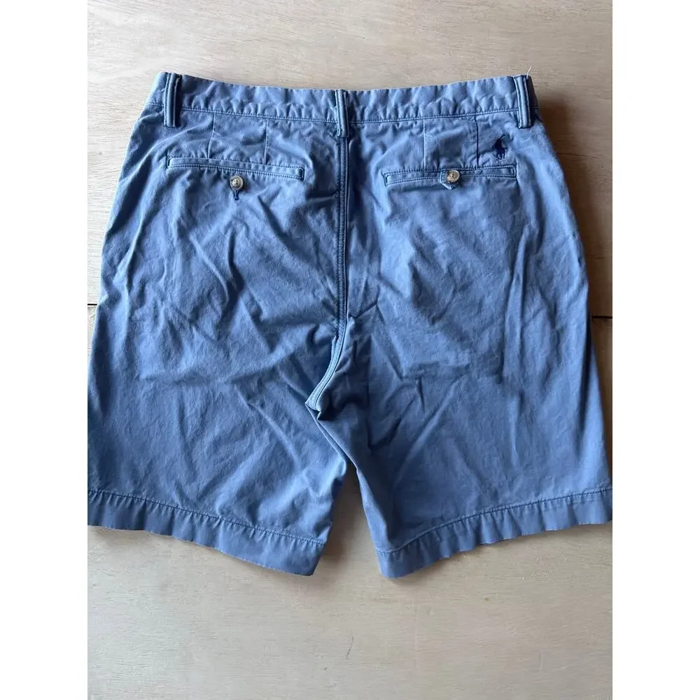 Polo Ralph Lauren Mens 33 Light Blue Cotton Chino Shorts 9 Inseam